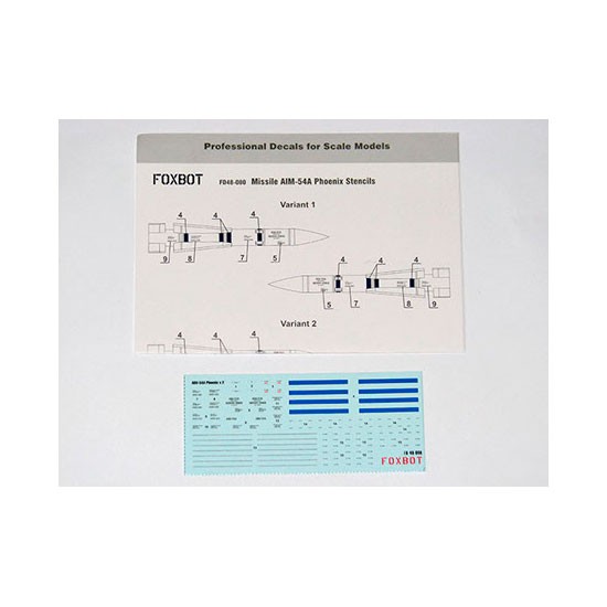 1/48 Missile AIM-54A Phoenix Stencils Decals for F-14 kits