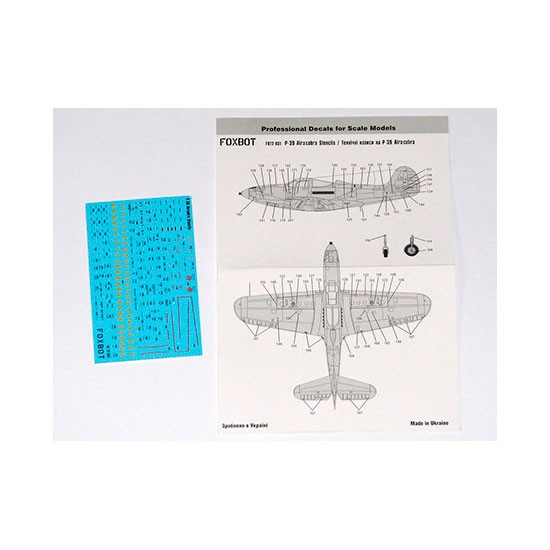 1/72 P-39 Airacobra Stencils Decals for Academy/Airfix/Hobby Boss/Revell