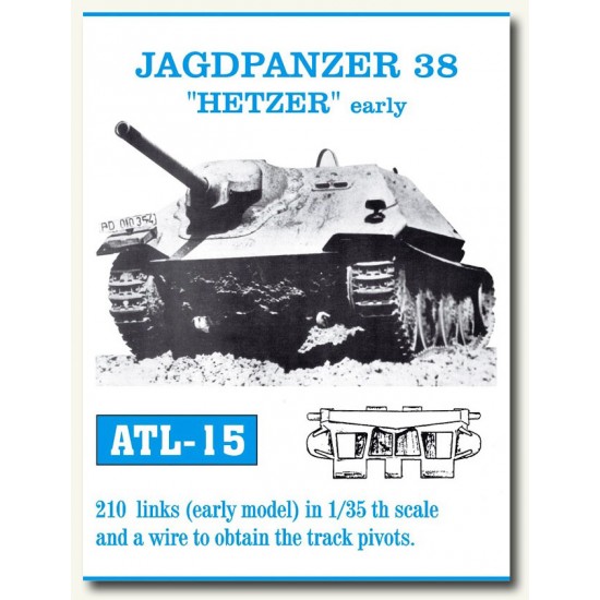 Metal Tracks for 1/35 German Jagdpanzer 38 Hetzer Early (210 links)