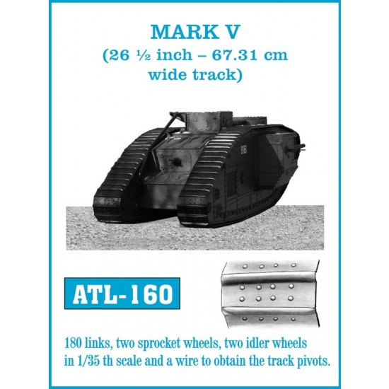 1/35 Mark V (26 1/2 inch - 67.31 cm) Wide Metal Tracks (180 links)