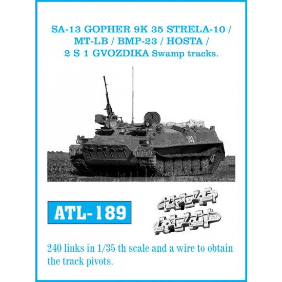 1/35 SA-13 Gopher 9K 35 Strela 10 / MT-LB / BMP23 / Hosta / 2 S 1 Gvodzika Swamp Metal Tracks