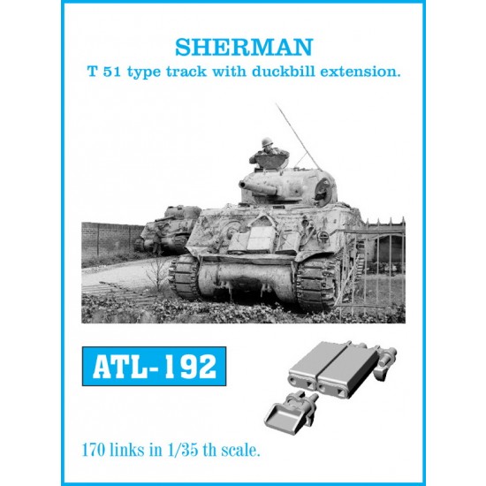 1/35 Sherman T-51 Type Metal Tracks with Duckbill Extension