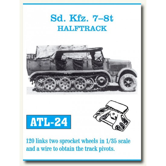 Metal Tracks for 1/35 German SdKfz.7 8t Halftrack (120 links)