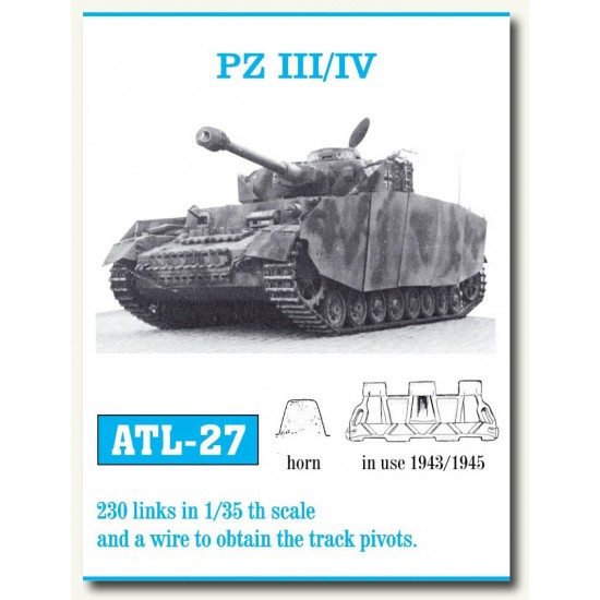 Metal Tracks for 1/35 German Panzer III/IV 1943-1945 (230 links)