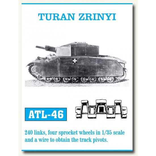 Metal Tracks for 1/35 Hungarian Turan Zrinyi (240 links)