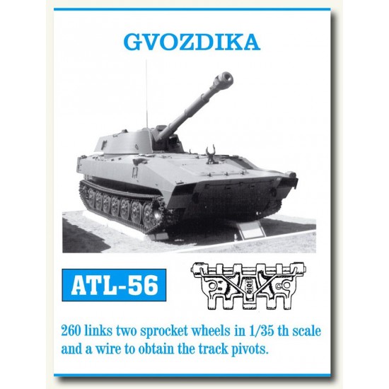 Metal Tracks for 1/35 Soviet Gvozdika Self-propelled Howitzer (260 links)