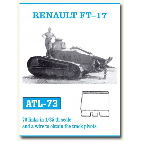 Metal Tracks for 1/35 Renault FT-17 Tank (70 links)