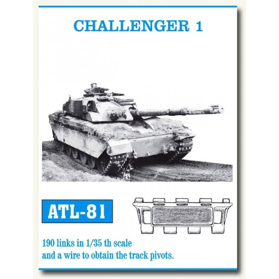 Metal Tracks for 1/35 British Challenger 1 Main Battle Tank (190 links)