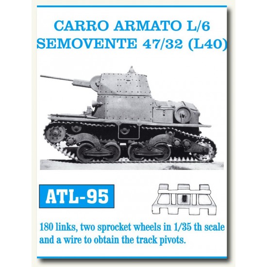 Metal Tracks for 1/35 Italian Carro Armato L/6 Semovente 47/32(L40) (180 links)