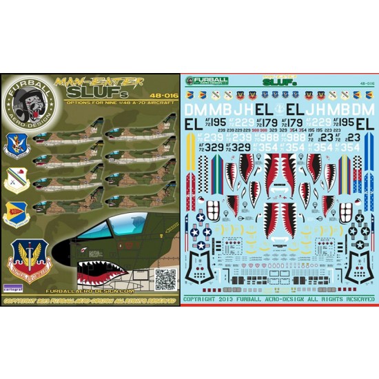 Decals for 1/48 LTV A-7D Corsair II Man Eater SLUFs