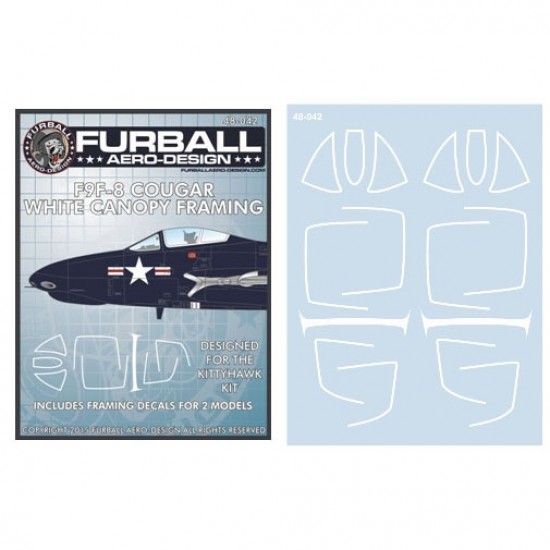 1/48 Grumman F9F-8 Cougar Canopy Seals Decals