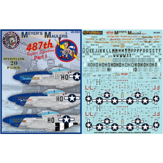 1/48 P-51 Mustang Meyer's Maulers Decal Part I