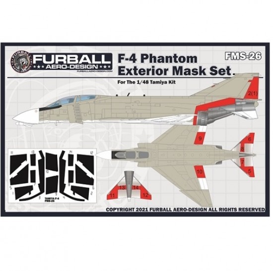 1/48 F-4 Phantom Exterior Vinyl Mask Set for the Tamiya Kit