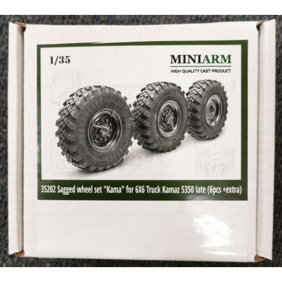 1/35 6x6 Truck Kamaz -5350 Sagged Wheels set "Kama" (6pcs)