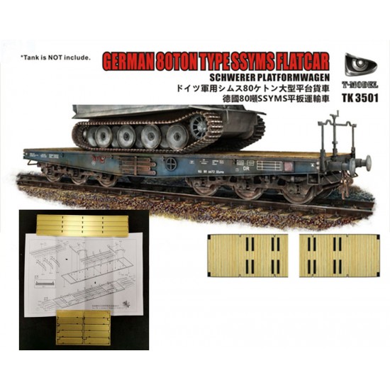 1/35 German 80ton Type SSYMS Platformwagen w/Wooden Deck & PE