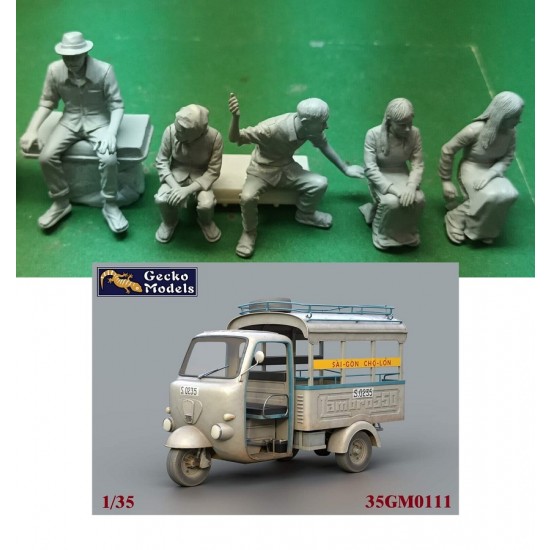 1/35 Vietnam War Saigon Shuttle Tricar With Driver & Passengers