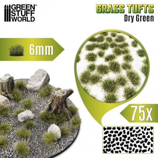 Dry Green Grass Tufts XXL (Fiber Size: 6mm high, 75pcs)