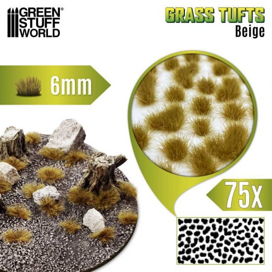 Beige Grass Tufts XXL (Fiber Size: 6mm high, 75pcs)