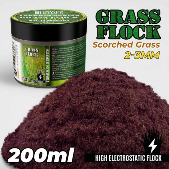 Grass Flock - Scorched Brown 2-3mm (200ml high electrostatic flock)