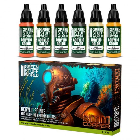 Acrylic Paint Set - NMM Copper (6x 17ml, matt finish)