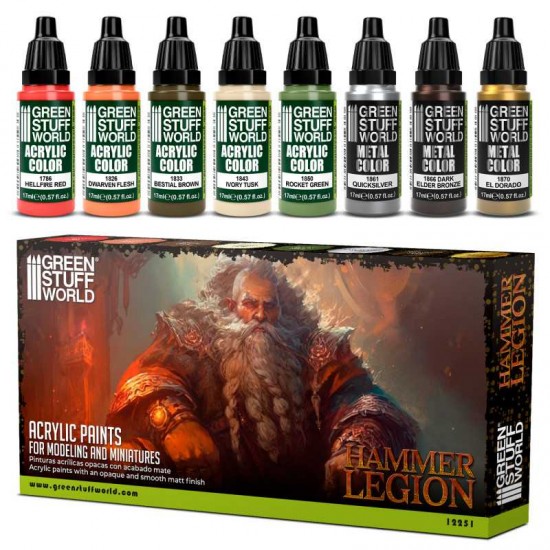 Acrylic Paint Set - Hammer Legion (8x 17ml, matt finish)