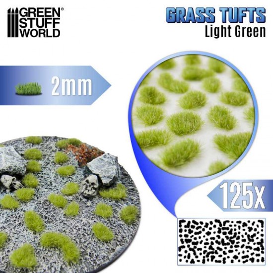 Light Green Grass Tufts XXL (Fiber Size: 2mm high, 125pcs)