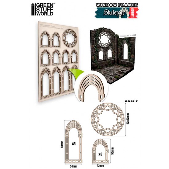 1/48 -1/35 Large Skeleton Miniature Window Frame (sheet size: 150x225 mm)