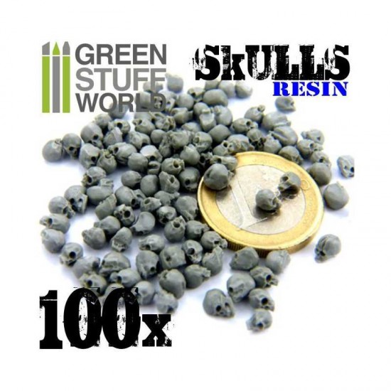 1/52, 1/48, 1/35 Miniatures Resin Skulls (approx.100pcs)