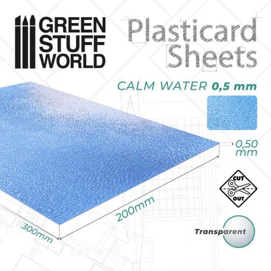 Plasticard Sheet - Calm Water (dimension: 200x300mm, thickness: 0.5mm)