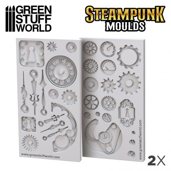 Steampunk Texture Silicone Mould (x2, thickness pieces: 3mm)