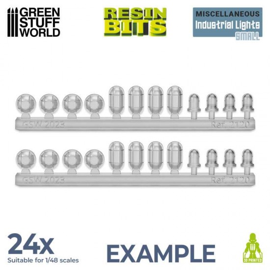 1/48 Miscellaneous Small Industrial Lights (24pcs, transparent)