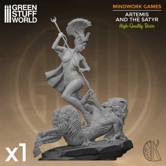 75mm Mindwork Games Miniatures - Artemis and the satyr