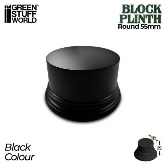 5.5 cm Round Block Lacquered Black MDF Wood Round Display Plinth