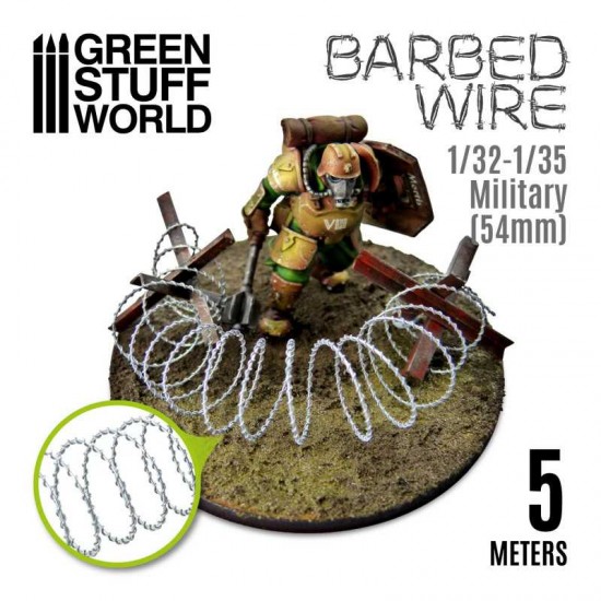 Simulated BARBED WIRE (5m) for 1/32 1/35 (54mm Scale) Military Miniatures