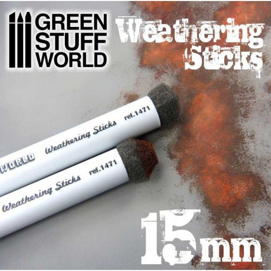 15mm Sponge Weathering Brushes/Sticks (2 pens)