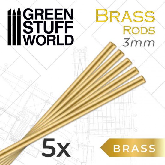 Pinning Brass Alloy Rods (thickness: 3mm, length: 250mm, 5pcs)