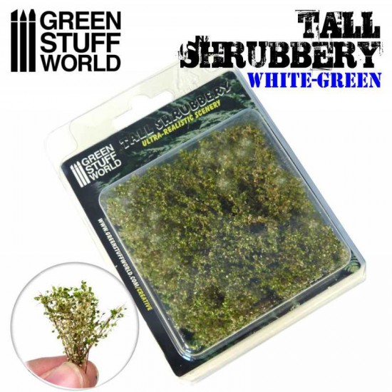 Tall Shrubbery - White Green (8x8x3cm, each stem approx 4cm long)