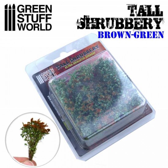 Tall Shrubbery - Brown Green (8x8x3cm, each stem approx 4cm long)