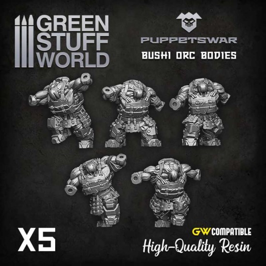 Puppetswar Bushido Orc Bodies for 28/32mm Tabletop Wargame Miniatures