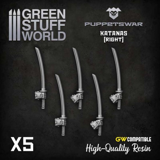 Puppetswar Katanas - Right for 28/32mm Wargame Miniatures