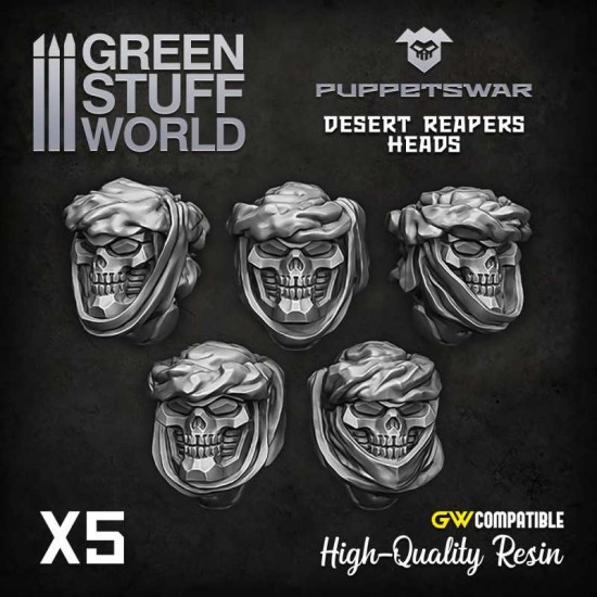 Puppetswar Desert Reapers Heads for 28/32mm Wargame Miniatures