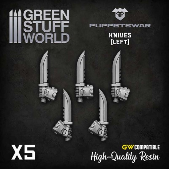 Puppetswar Knives - Left for 28/32mm Wargame Miniatures