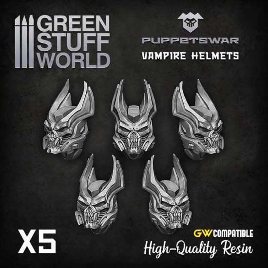 Puppetswar Vampire Helmets for 28/32mm Wargame Miniatures