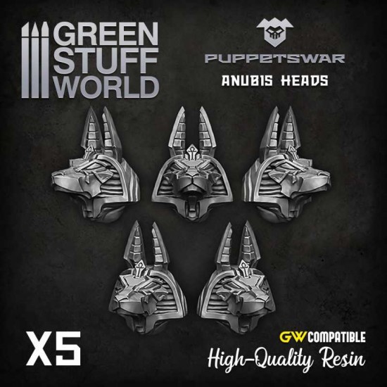 Puppetswar Anubis Heads for 28/32mm Wargame Miniatures