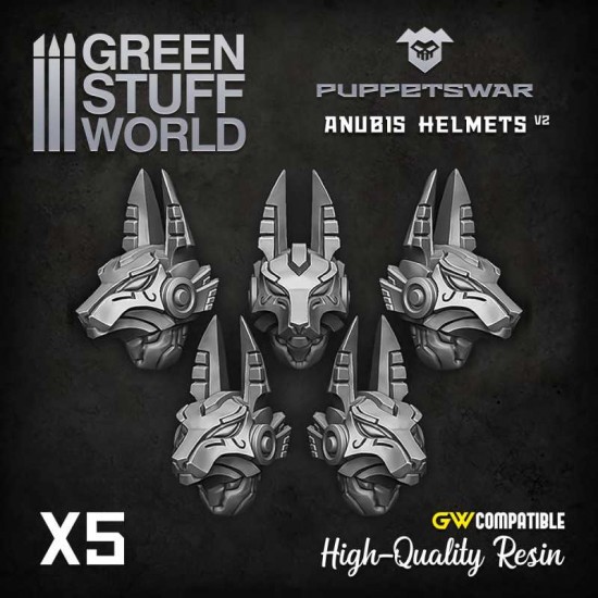 Puppetswar Anubis Helmets v2 for 28/32mm Wargame Miniatures