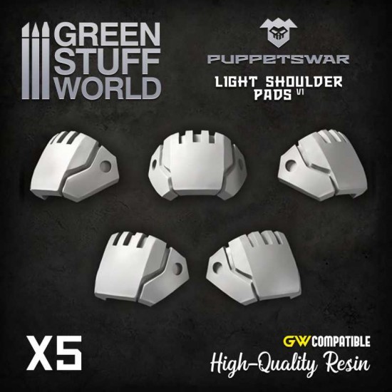 Puppetswar Light Shoulder Pads 1 for 28/32mm Wargame Miniatures