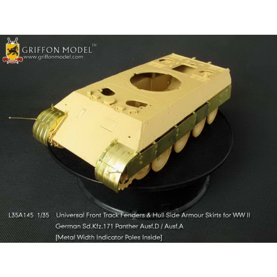 1/35 WWII SdKfz.171 Panther D/A Front Track Fenders & Hull Side Armour Skirts