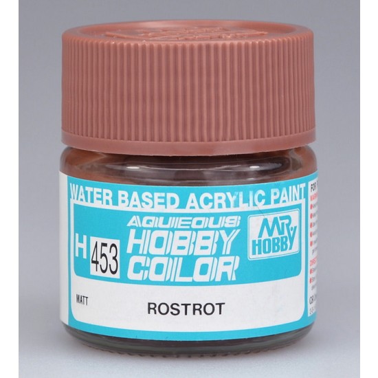 Water-Based Acrylic Paint - Flat Rust Red (10ml)