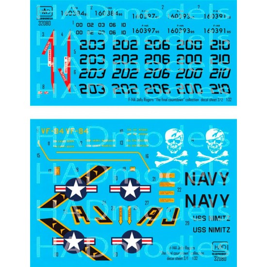 Decal for 1/32 F-14A Jolly Rogers (The Final Countdown) Double Sheets