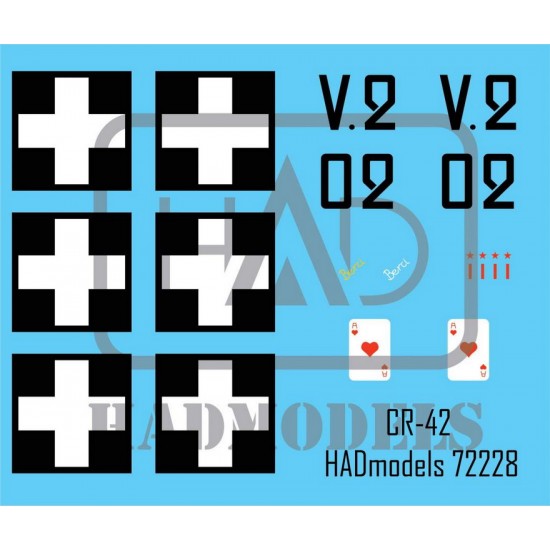 Decal for 1/72 Royal Hungarian Air Force CR-42 V202